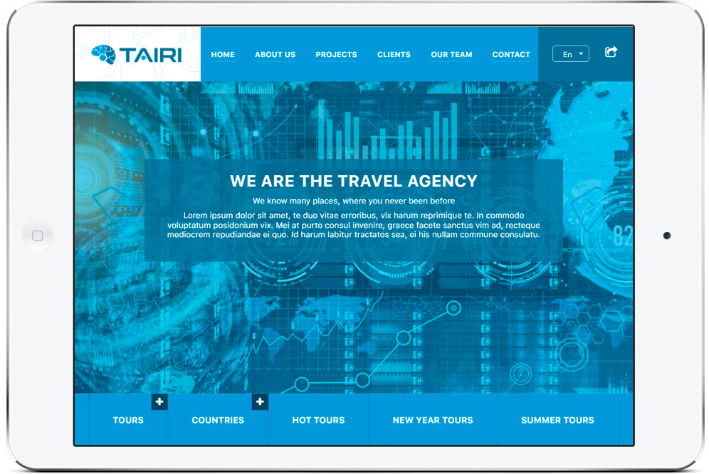 Разработка и создание шаблона сайта на Wordpress для Tairi 2